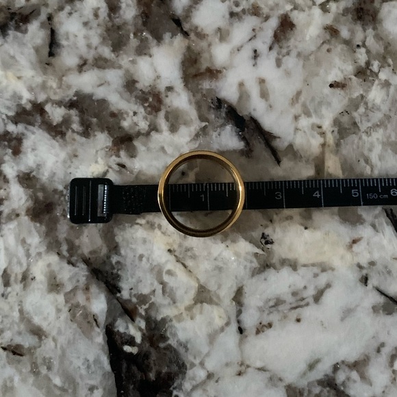 Vintage Gold Plated Ring, Stainless Steel & CZ Stones, Approx. Size 7 - Picture 3 of 6